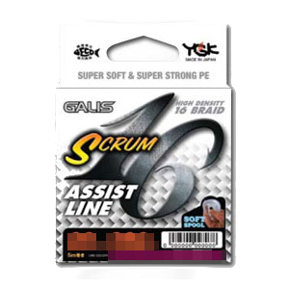 YGK Galis SCRUM 16 Assist Line 5m (16 BRAID) 130lb #12 White ‎SCRUM 16 lb NEW