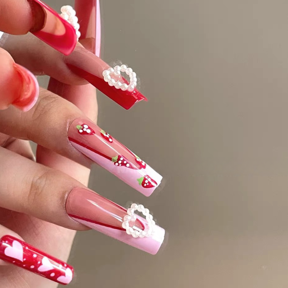 [Strawberry & Pearl hearts]
